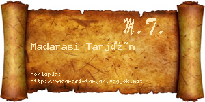 Madarasi Tarján névjegykártya
